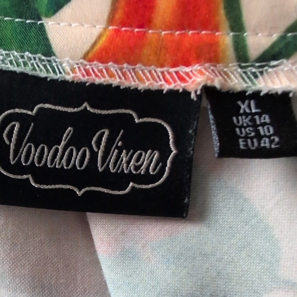 Voodoo Vixen Curve Cherie Tropical Fruit Print Flare Skirt - Picture 5 of 5